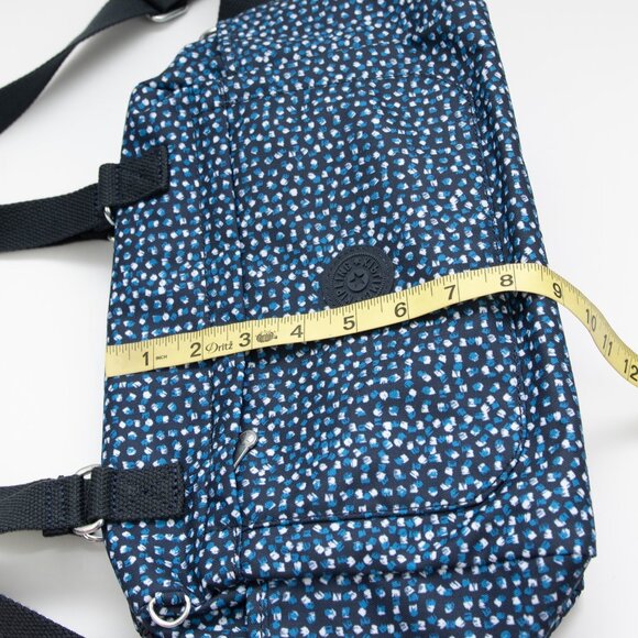 Kipling Flora Shoulder Bag Printed Notes Purse Removable Strap Blue White - Picture 6 of 9
